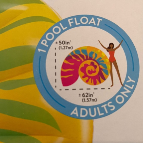New in box intex sand & summer rainbow seashell pool float 50”Hx62”Lx10”W - Picture 4 of 4